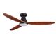 Lustre cu ventilator - Lustra LED cu Ventilator si telecomanda NELLY D-132cm negru/ lemn inchis