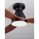 Lustre cu ventilator - Lustra LED cu Ventilator si telecomanda NELLY D-132cm negru/ lemn inchis