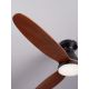 Lustre cu ventilator - Lustra LED cu Ventilator si telecomanda NELLY D-132cm negru/ lemn inchis