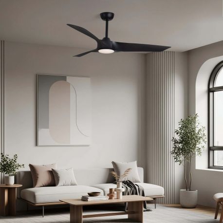 Lustre cu ventilator - Lustra LED cu Ventilator si telecomanda FARGO D-132cm negru