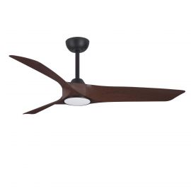 Lustra LED cu Ventilator si telecomanda FARGO D-132cm negru/ nuc