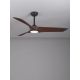 Lustre cu ventilator - Lustra LED cu Ventilator si telecomanda FARGO D-132cm negru/ nuc