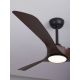 Lustre cu ventilator - Lustra LED cu Ventilator si telecomanda FARGO D-132cm negru/ nuc