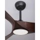 Lustre cu ventilator - Lustra LED cu Ventilator si telecomanda FARGO D-132cm negru/ nuc