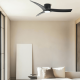 Lustre cu ventilator - Ventilator cu telecomanda Fan negru 132,8cm