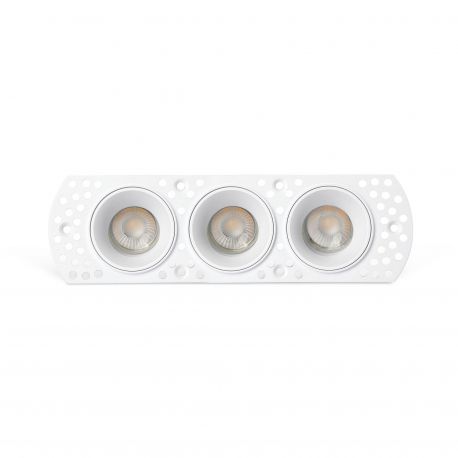 Spoturi tavan fals - Corp incastrabil cu 3 Spoturi directionabile trimless FLIC 3L alb MR11 GU10