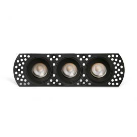 Spoturi tavan fals - Corp incastrabil cu 3 Spoturi directionabile trimless FLIC 3L negru MR11 GU10