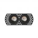 Corp incastrabil cu 2 Spoturi directionabile trimless FLIC 2L negru MR11 GU10