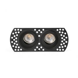 Spoturi tavan fals - Corp incastrabil cu 2 Spoturi directionabile trimless FLIC 2L negru MR11 GU10