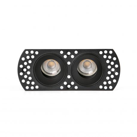 Spoturi tavan fals - Corp incastrabil cu 2 Spoturi directionabile trimless FLIC 2L negru MR11 GU10