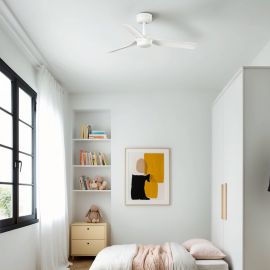 Lustre cu ventilator - Ventilator tavan cu telecomanda MINI PUNT S alb