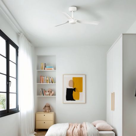 Lustre cu ventilator - Ventilator tavan cu telecomanda MINI PUNT S alb
