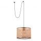 Pendule, Lustre suspendate - Lustra/Pendul decorativ cu cablu si stecher MAMBO 450 negru/ratan