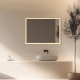 Oglinda baie cu iluminat LED 23W 3000K-4000K IP44 auriu 80x60cm