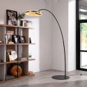 Lampa de podea arcuita design modern LUX Gold and Black steel