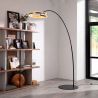 Lampa de podea arcuita design modern LUX Gold and Black steel