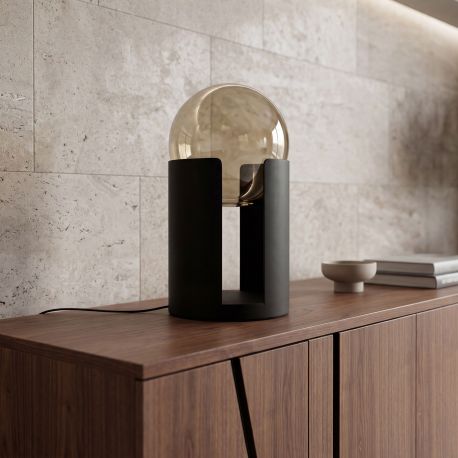 Veioze - Lampa de masa design modern LUX Black steel