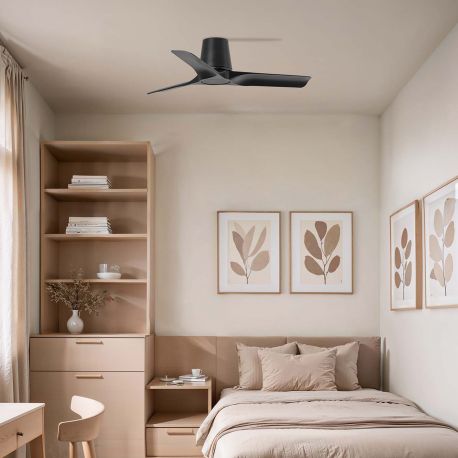 Lustre cu ventilator - Ventilator tavan smart sistem TUYA si telecomanda HEY TUB S negru
