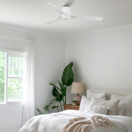 Lustre cu ventilator - Ventilator tavan smart sistem TUYA si telecomanda PUNT TUB M alb