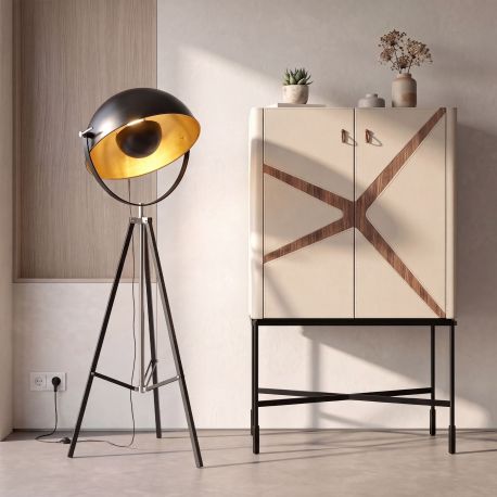 Lampadare - Lampa de podea cu trepied design industrial Black steel