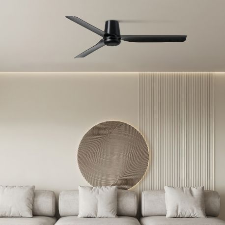 Lustre cu ventilator - Ventilator tavan cu telecomanda PUNT TUB M negru
