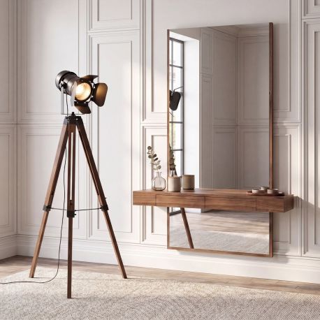 Lampadare - Lampa de podea cu trepied design industrial Cinema