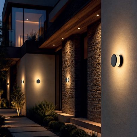 Aplice - Mini Aplica LED iluminat exterior IP54 SILL negru