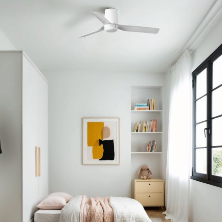 Lustre cu ventilator - Ventilator tavan cu telecomanda PUNT TUB S alb