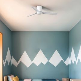 Lustre cu ventilator - Ventilator tavan smart sistem TUYA si telecomanda PUNT TUB S alb