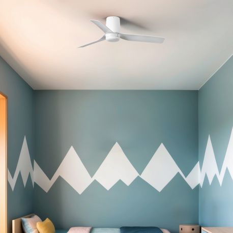Lustre cu ventilator - Ventilator tavan smart sistem TUYA si telecomanda PUNT TUB S alb