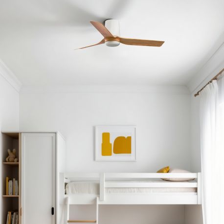 Lustre cu ventilator - Ventilator tavan smart sistem TUYA si telecomanda PUNT TUB S alb/artar