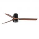 Lustra cu Ventilator tavan si telecomanda PUNT TUB M TEK negru/nuc 2700K