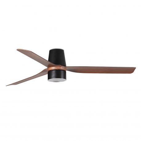 Lustre cu ventilator - Lustra cu Ventilator tavan si telecomanda PUNT TUB M TEK negru/nuc 3000K