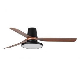 Lustre cu ventilator - Lustra cu Ventilator tavan si telecomanda PUNT TUB M TAK negru/nuc 4000K