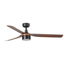 Lustre cu ventilator - Lustra cu Ventilator si telecomanda PUNT TEK M negru/nuc 3000K
