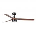 Lustra cu Ventilator si telecomanda PUNT TEK M negru/nuc 4000K