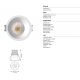 Spoturi tavan fals - Mini Spot LED incastrabil CANE alb 12W 3000K