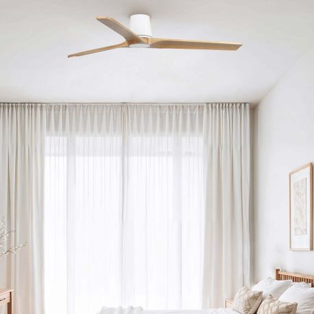 Lustre cu ventilator - Ventilator tavan cu telecomanda HEYWOOD TUB L alb/pin