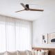 Lustre cu ventilator - Ventilator tavan smart sistem TUYA si telecomanda HEYWOOD TUB L negru/nuc