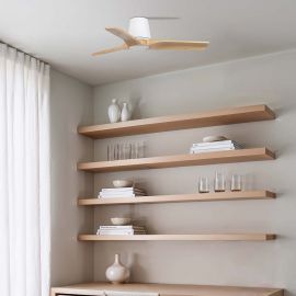 Lustre cu ventilator - Ventilator tavan cu telecomanda HEYWOOD TUB S alb/pin