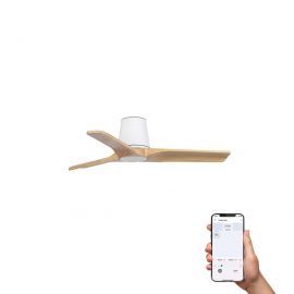 Lustre cu ventilator - Ventilator tavan smart sistem TUYA si telecomanda HEYWOOD TUB S alb/pin