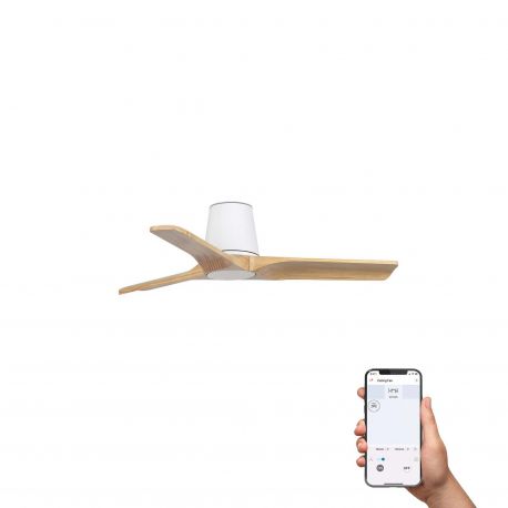 Lustre cu ventilator - Ventilator tavan smart sistem TUYA si telecomanda HEYWOOD TUB S alb/pin