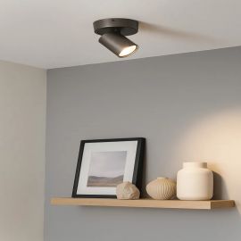 Plafoniere cu spoturi, Spoturi aplicate - Plafoniera cu 1 spot directionabil Moon Round, bronz