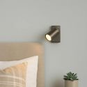 Aplica perete cu 1 spot directionabil Moon Round, bronz