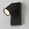 Aplica perete cu 1 spot directionabil Moon USB Switch, negru