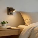Aplica perete cu 1 spot directionabil Moon USB Switc, bronz
