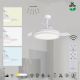 Lustre cu ventilator - Lustra LED cu ventilator si telecomanda LUNA alba