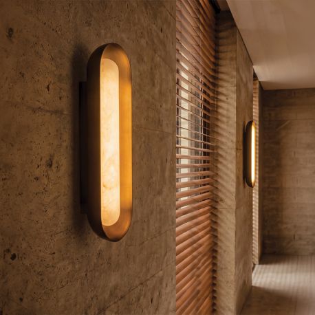Aplice, corpuri de iluminat pentru pereti - Aplica LED de perete decorativa SOL Alabaster