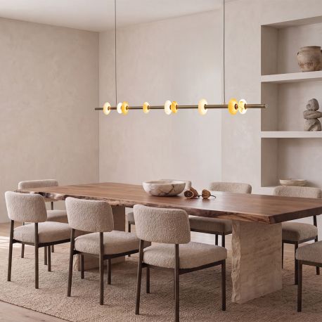 Pendule, Lustre suspendate - Lustra LED suspendata decorativa SOL Alabaster