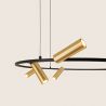 Lustra LED suspendata moderna Senta negru/auriu